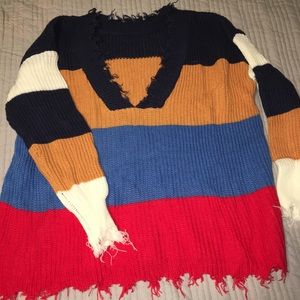 Boutique Distressed Sweater